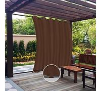 Easy-Going Tende da esterno impermeabili antivento impermeabili per patio, cabana, veranda, pergola, gazebo e passacavi, con occhielli e fondo a linguetta, 1 pannello, 279,4 x 304,8 cm, marrone