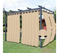 Easy-Going Tende da patio staccabili, con passanti superiori, antivento, resistenti alle intemperie, per cabana, veranda, pergola e gazebo, 2 pannelli, 137 x 213 cm (larghezza x lunghezza), beige