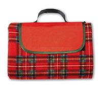 EASY HOME Coperta Da Picnic, Telo Picnic Impermeabile, Plaid Picnic, Retro Impermeabile, Fronte in Pile, Tartan, 130x160 cm (Rosso)