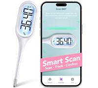 Easy@Home Termometro Basale: Termometro Digitale 2 in 1 per Ovulazione e Febbre (senza Bluetooth), Veloce e Preciso - Termometro della Fertilità con Scansione Automatica tramite App Premom.