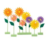 EASY JOY 18 pezzi margherite feltro centerpieces, lilla-arancio compleanno decorazioni per ragazze estate compleanno baby shower matrimonio ufficio festa decorazione