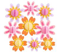 EASY JOY 9 pezzi margherite decorazione feste groovy fiori carta scomparti a nido d'ape decorazione matrimonio compleanno baby shower a nido