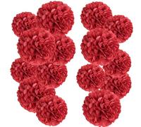 Easy Joy Pompon di Carta Seta Pompom Decoration Fiore Sfera Matrimonio sospesa per Decorazione di casa, Festa, Giardino, Anniversario - 15pcs (5pcs 15/20/25 cm) Rosso