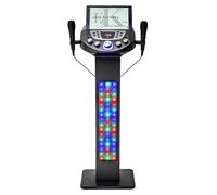 Easy Karaoke EKS828-BT - Sistema karaoke Bluetooth con altoparlanti integrati, potenza di picco di 90 W, luci LED, palla da discoteca e 2 microfoni
