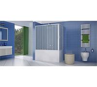 Easy Kit - Sopravasca Box vasca con due ante a soffietto, 70 x 160 cm, altezza 150 cm, in PVC, bianca, apertura angolare