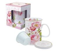 Easy Life 316 flda Confezione 1 Tisaniere 30 cl in bone china floreale Damask, 0.3 liters, Multicolore