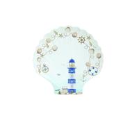 Easy Life BLLI1440 - Piatto Blue Lighthouse a forma di conchiglia, 28 x 27 cm