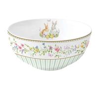 EASY LIFE Ciotola Pasquale in Porcellana Floreale e Conigli Happy Easter D15 cm