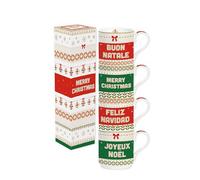 EASY LIFE CONFEZIONE 4 TAZZE MUG IMPIL. ENJOY YOURCHRISTMAS R1039ENJC