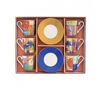 EASY LIFE CONFEZIONE 6 TAZZE CAFFE' con PIATTO BAHIA R0126BAHA