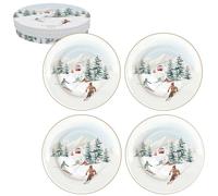 Easy Life Confezione da 4 piatti con fondello Ø 19 cm, in porcellana