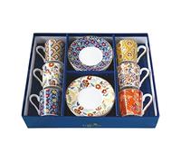 Easy life - easy life servizio caffe' set 6 tazzine espresso in porcellana capacita' ml. 100 con piattini in gift box linea paisley abundance r0126#abun