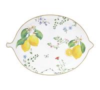 EASY LIFE Fleurs et Citrons Vassoio Limone 25x18cm Porcellana
