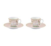 EASY LIFE Jardin De Reves Set 2 Pezzi Tazzine Caffè Espresso con Piattino 80ml P
