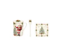 EASY LIFE Magic Christmas Set Tazza 300 ml con Cucchiaino e Sottobicchiere in Po