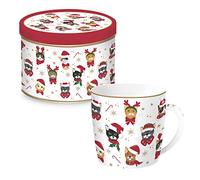 Easy Life MUG 35CL IN PORCELLANA IN SCATOLA METALLO CHRISTMAS FRIENDS