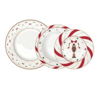 Easy Life Nutcracker Twist Schiaccianoci Servizio Tavola Piatti Set 18 Pezzi Porcellana Tavola di Natale