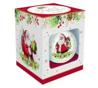 EASY LIFE Palla di Natale Sfera da Appendere in Ceramica Santa is Coming D7 cm 4 Varianti (1pz) Babbo con Lanterna