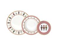 Easy Life Servizio Piatti Natalizio 18 pz in Porcellana (Nutcrackers)