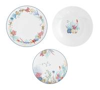 EASY LIFE Servizio Tavola Piatti Set 18 Pezzi in Porcellana Sea Breeze