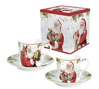 Easy Life SET 2 TAZZE DA CAFFÈ 7,5 CL IN PORCELLANA SANTA IS COMING