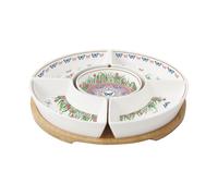 EASY LIFE Spring Parade Set Aperitivo in Bamboo con 5 Ciotole in Porcellana 25cm