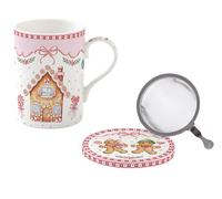 Easy Life SWEC0105 - Tazza da tè Sweet Christmas con colino e coperchio, 350 ml