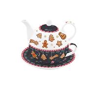EASY LIFE Tazza da Tè per Una Persona Gingerbread, Porcellana e Vetro, 0.35 Litri