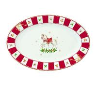 Easy Life Vassoio di natale ovale in porcellana "Christmas Tale" 35x23.5 cm