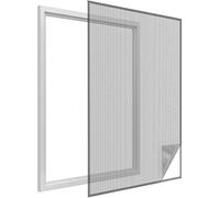 Easy Life Zanzariera per finestra con velcro, 110 x 130 cm, colore: antracite