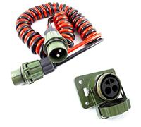 Easy Link NATO - Cavo a spirale 24 V 2 pin 2 x 35 mm2 4 m + spina Nato per camion.