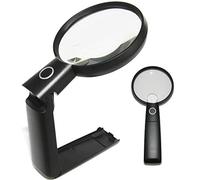 EasY Magnifier Lente di Ingrandimento da Tavolo Grande per Lettura 2.0X/4.0X con Luce LED; Lenti d'ingrandimento Professionale; Lentino Ricambio, Regalo per Anziani