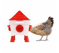 Easy Media mangiatoia per galline, polli, da 5KG, automatica, antispreco, antipioggia, antitopo, con 4 porte di alimentazione, con piedini o da appendere