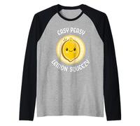 Easy Peasy Lemon Squeezy Carino Adorabile Kawaii Lemon Food Pun Maglia con Maniche Raglan