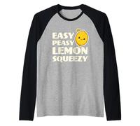 Easy Peasy Lemon Squeezy Carino Adorabile Kawaii Lemon Food Pun Maglia con Maniche Raglan