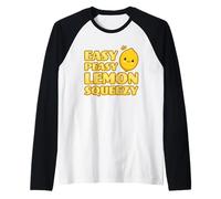Easy Peasy Lemon Squeezy Carino Adorabile Kawaii Lemon Food Pun Maglia con Maniche Raglan