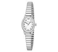 Easy Reader Petite Orologio da donna, design analogico classico con cinturino in acciaio inossidabile elastico, Argento, M(5.9"-7.5")