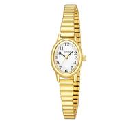 Easy Reader Petite Orologio da donna, design analogico classico con cinturino in acciaio inossidabile elastico, Oro, M(5.9"-7.5")