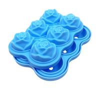 Easy Release Cake Soap Mold, 6 Grids Reusable Freezer Ice Trays Kitchen Tools For Cocktail Tea Coffee | Rose Ice Molds For Cocktails, Silicone Flower Mold,