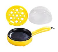 Easy Release Skillet, Nonstick Frying Pan, Hard Boiled Egg Cooker Pot with Multi Cup Mold, Protective Heat Resistant Base, Smart Induction Section with Glass Lid, Breakfast Cookware for Pancake