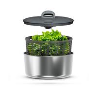 Easy Spin Centrifuga per Insalata Piccola in Acciaio Inox Capacità 3,5L Asciuga