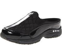 Easy Spirit Traveltime12, Ciabatte Donna, Nero e Argento Verniciato, 38.5 EU