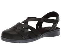 Easy Street Women's Garrett Flat Sandal, Black, 7 W US