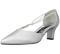 Easy Street Women's Moonlight Dress Pump,Silver Satin,7.5 W US