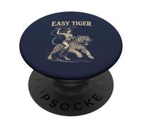 EASY TIGER - Cowgirl che cavalca con sicurezza con una corda PopSockets PopGrip Adesivo