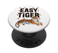 Easy Tiger, motivo gatto selvatico rilassato PopSockets PopGrip Adesivo