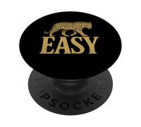 Easy Tiger Retro Vintage Animale della giungla Rilassato Power Style PopSockets PopGrip Adesivo