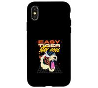 Easy Tiger Stay Cool (Dichiarazione Relax & 1980s Gamer Graphic) Custodia per iPhone X/XS