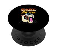 Easy Tiger Stay Cool (Dichiarazione Relax & 1980s Gamer Graphic) PopSockets PopGrip Adesivo