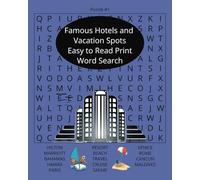 Easy to Read Print Famous Hotels and Vacation Spots: Word Search